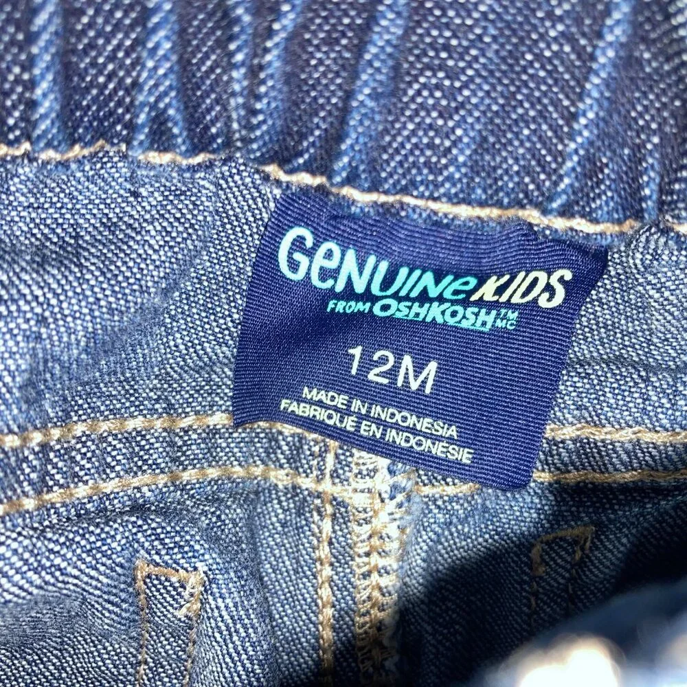 OshKosh dark blue denim shorts sz 12 months